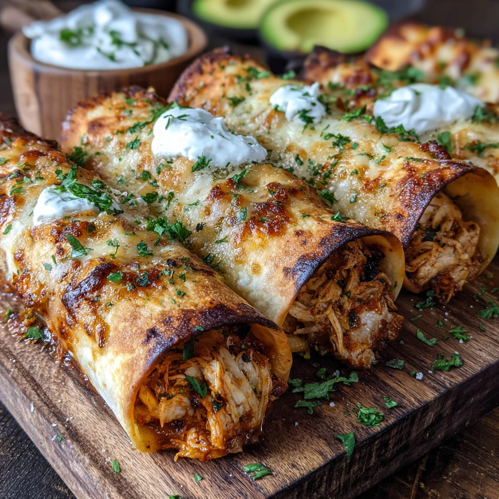 Zesty Spicy Hatch Chili Chicken Taquito Rolls with Creamy Avocado Dip