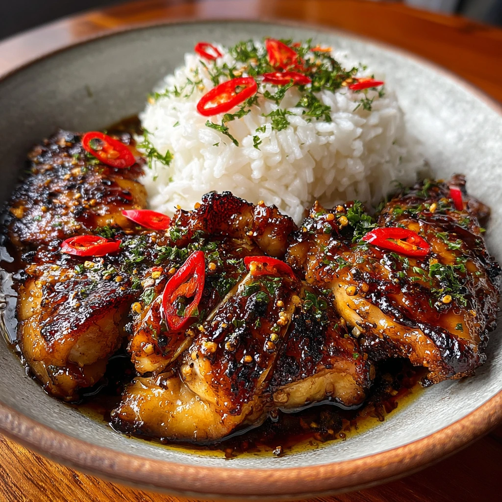 Sweet and Spicy Maple Chicken with Creamy Coconut Rice Delight