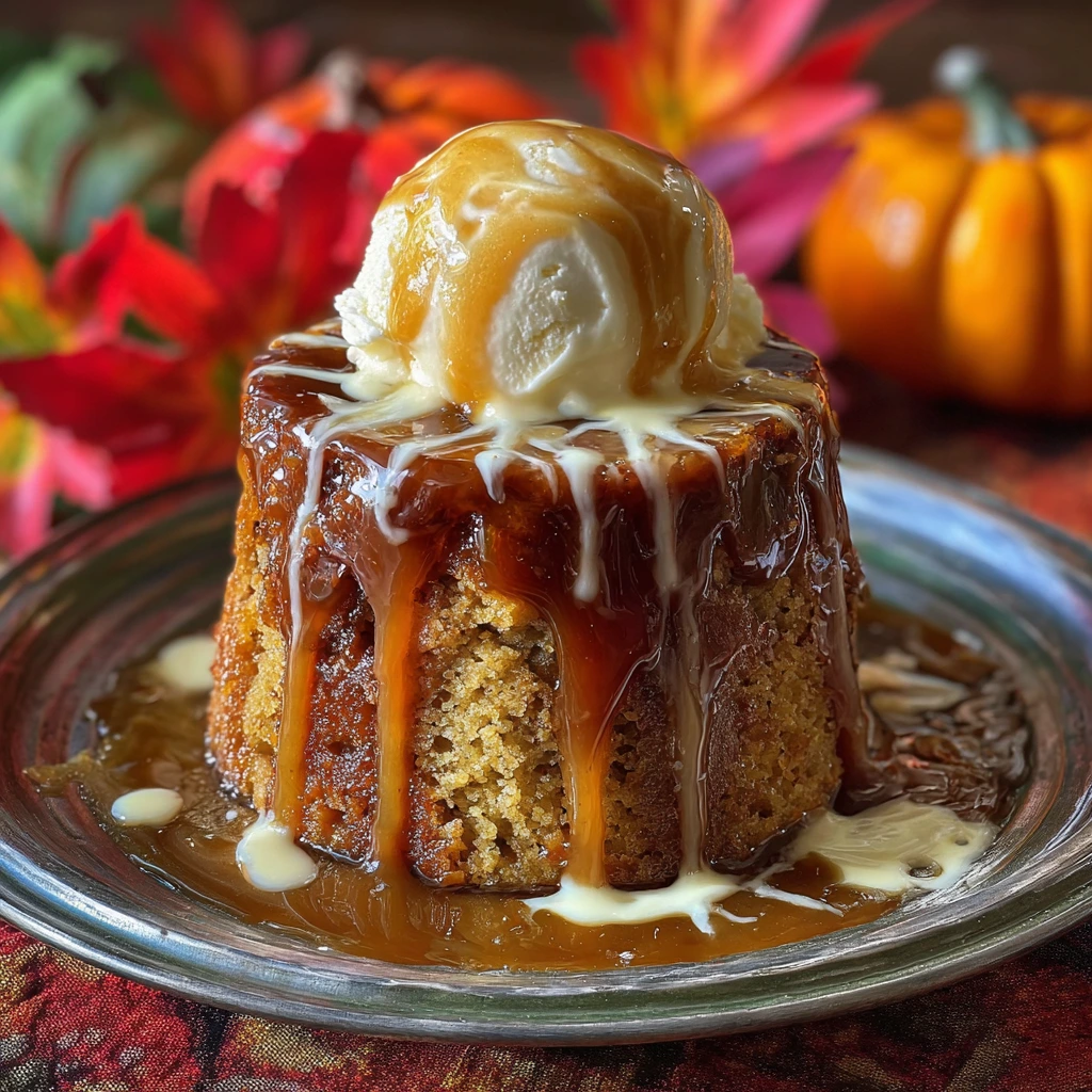 Decadent Sticky Butterbeer Pudding with Butterscotch Sauce and Whipped Cream