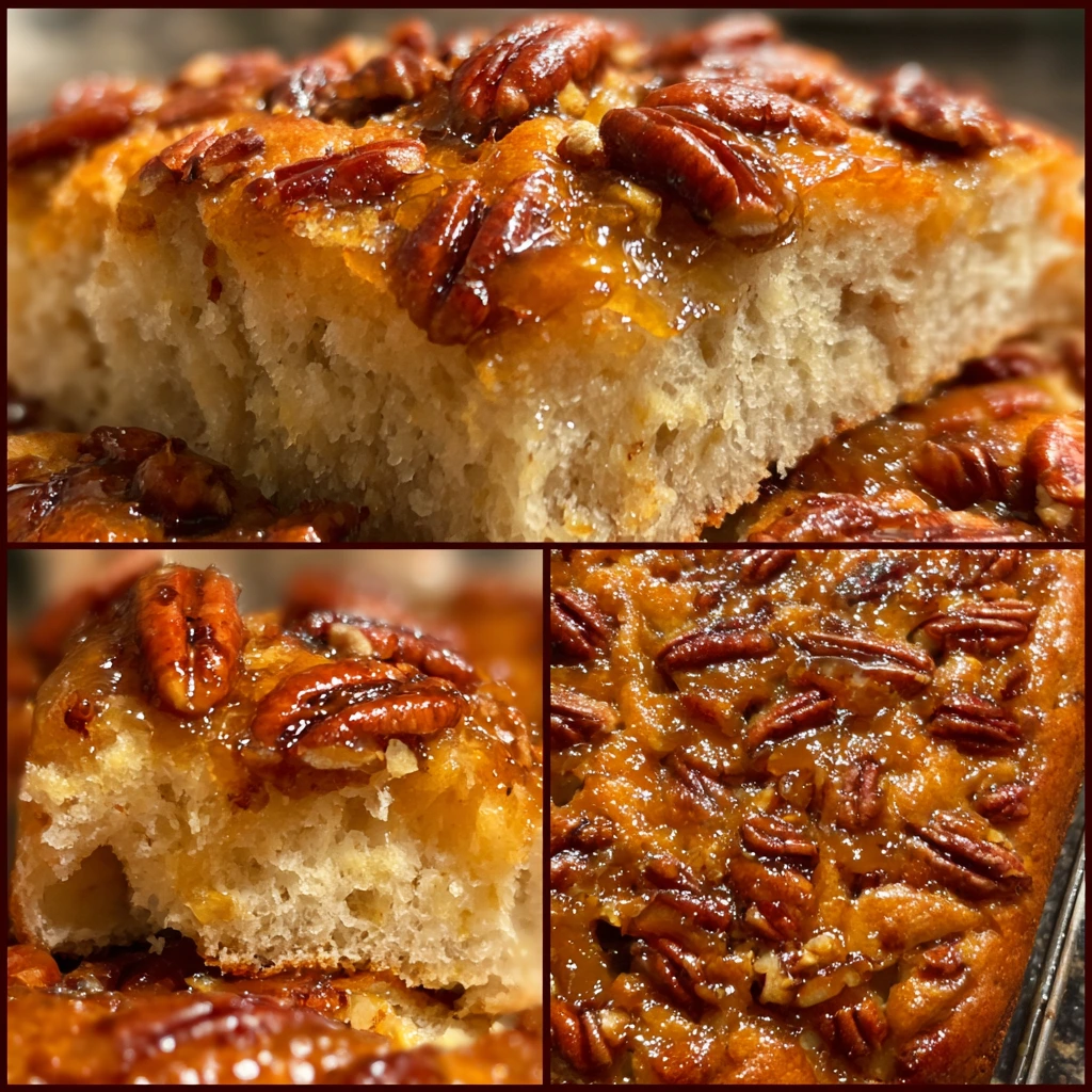 Decadent Sticky Pecan Focaccia with Maple and Rosemary