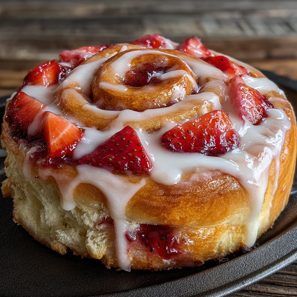 Delicious Strawberry Cheesecake Cinnabon Rolls with Cream Cheese Frosting