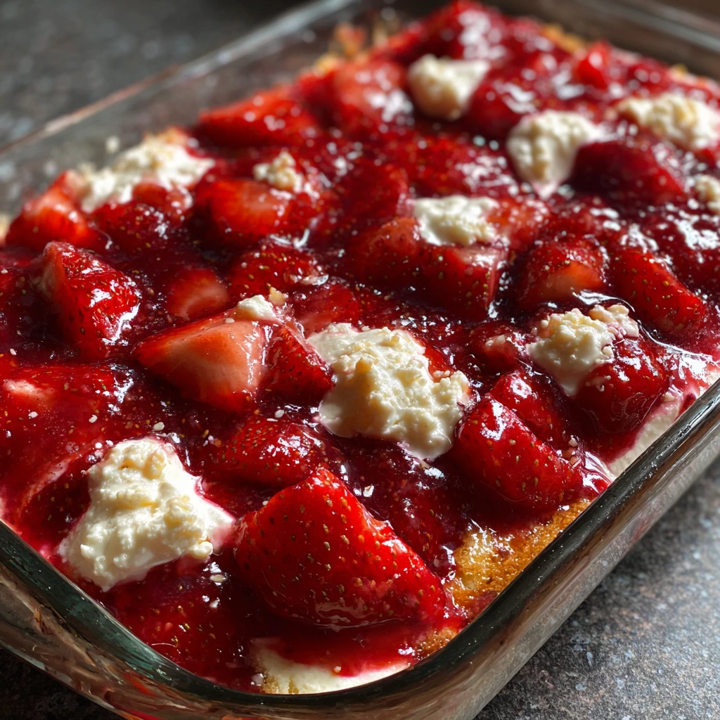 Deliciously Easy Strawberry Cheesecake Dump Cake with Creamy Layers