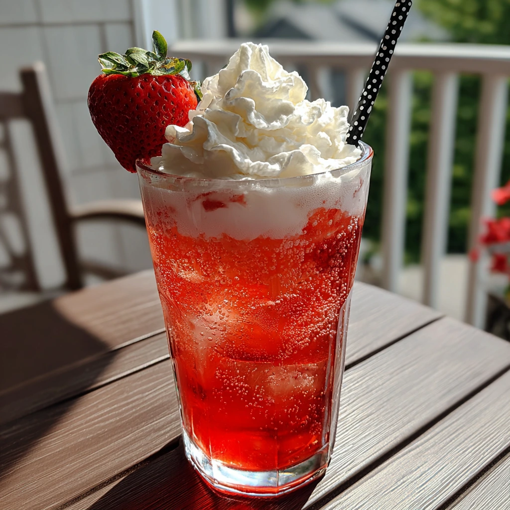 Delightfully Refreshing Strawberry Cream Soda with Homemade Syrup