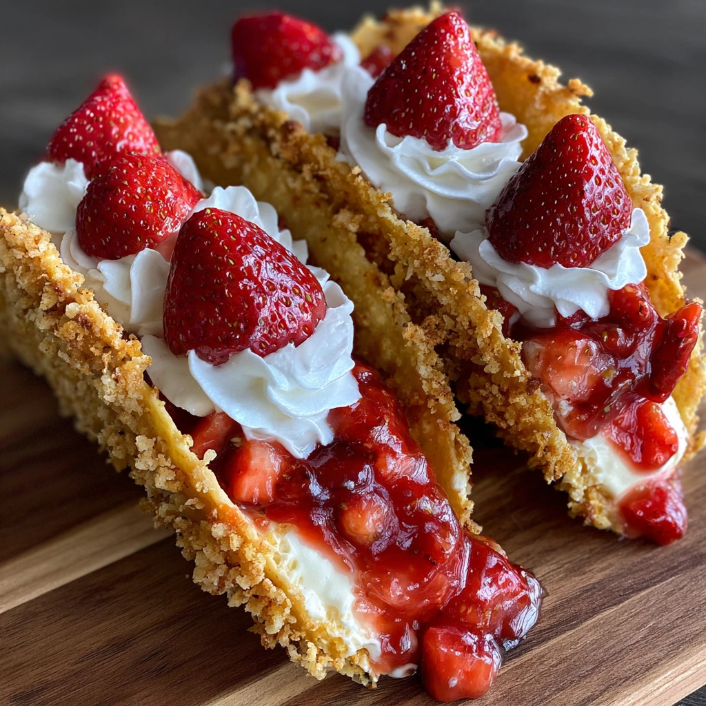 Decadent Strawberry Crunch Cheesecake Tacos with Creamy Filling
