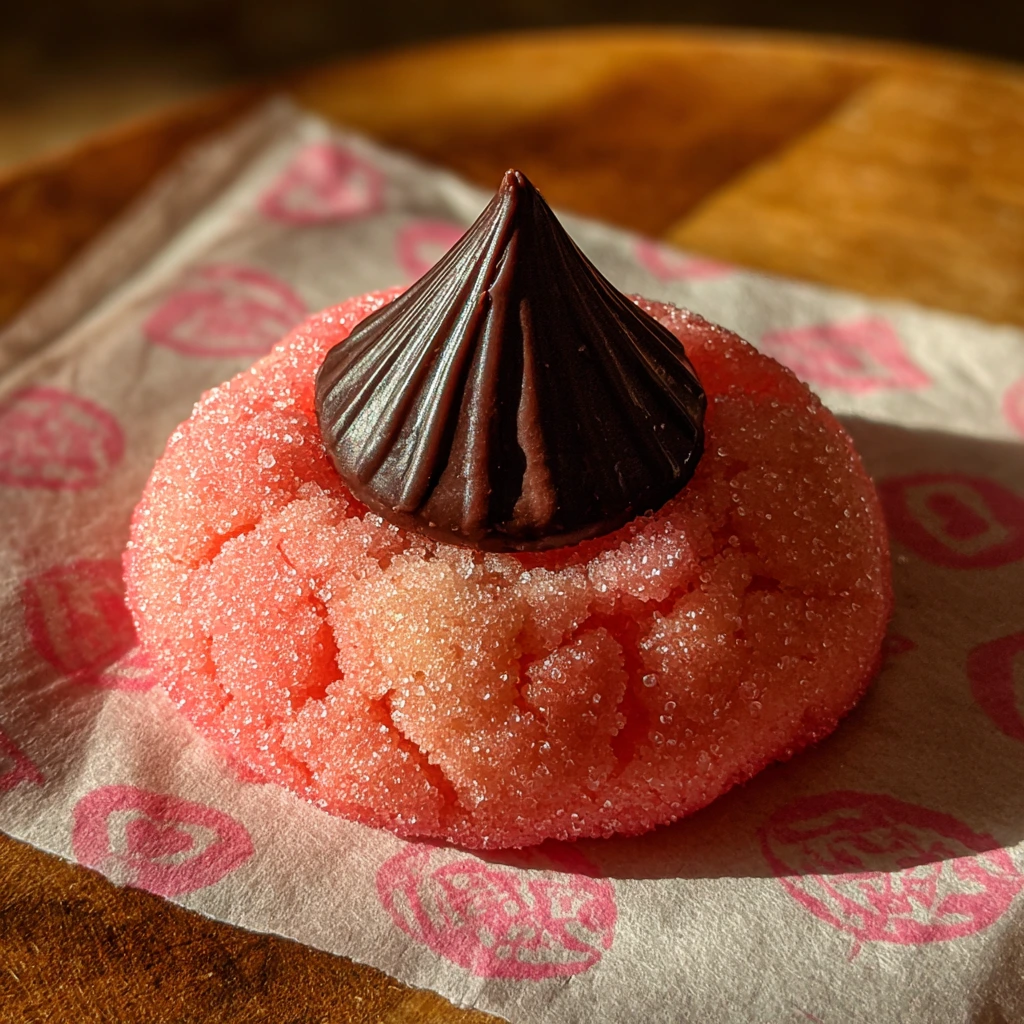 Delightfully Soft Strawberry Kiss Cookies with Creamy Frosting and Sprinkles