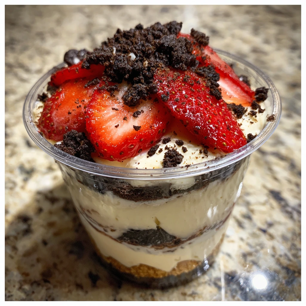 Decadent Strawberry Oreo Cheesecake Cups with Creamy Filling