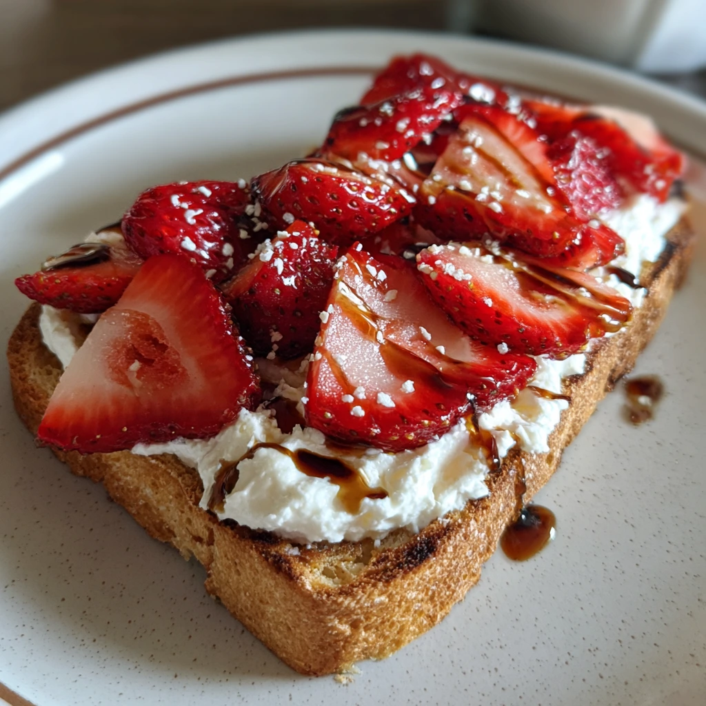 Delicious Strawberry Ricotta Toast with Honey and Fresh Mint
