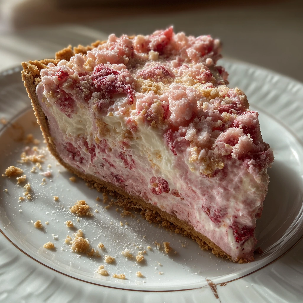 Delicious Strawberry Shortcake Freezer Pie with Whipped Cream and Graham Cracker Crust