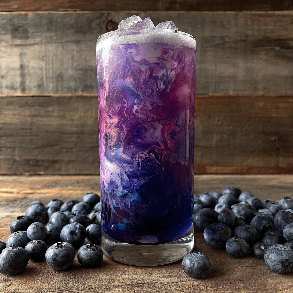 Deliciously Refreshing Sugar-Free Blueberry Italian Cream Soda with Whipped Cream
