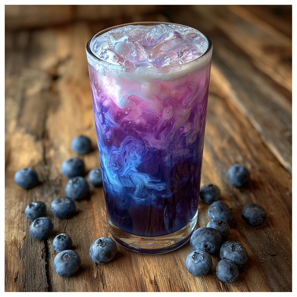 Deliciously Refreshing Sugar-Free Blueberry Italian Cream Soda with Whipped Cream