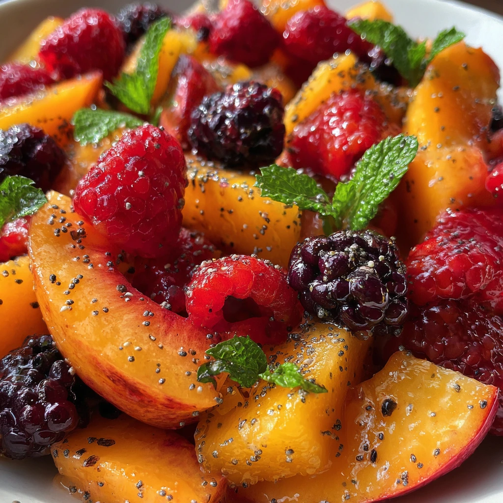 Refreshing Summer Peach Fruit Salad with Honey-Lime Dressing and Mint