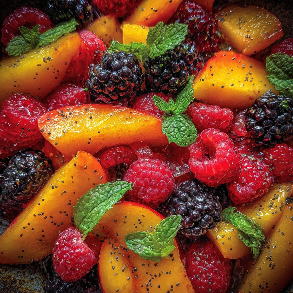 Refreshing Summer Peach Fruit Salad with Honey-Lime Dressing and Mint