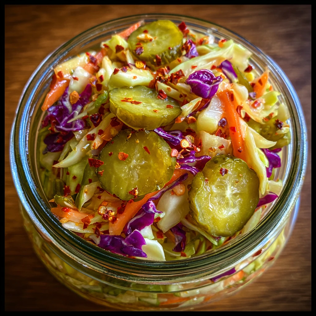 Sweet & Spicy Pickle Slaw That Steals the Show with Crunchy Vegetables