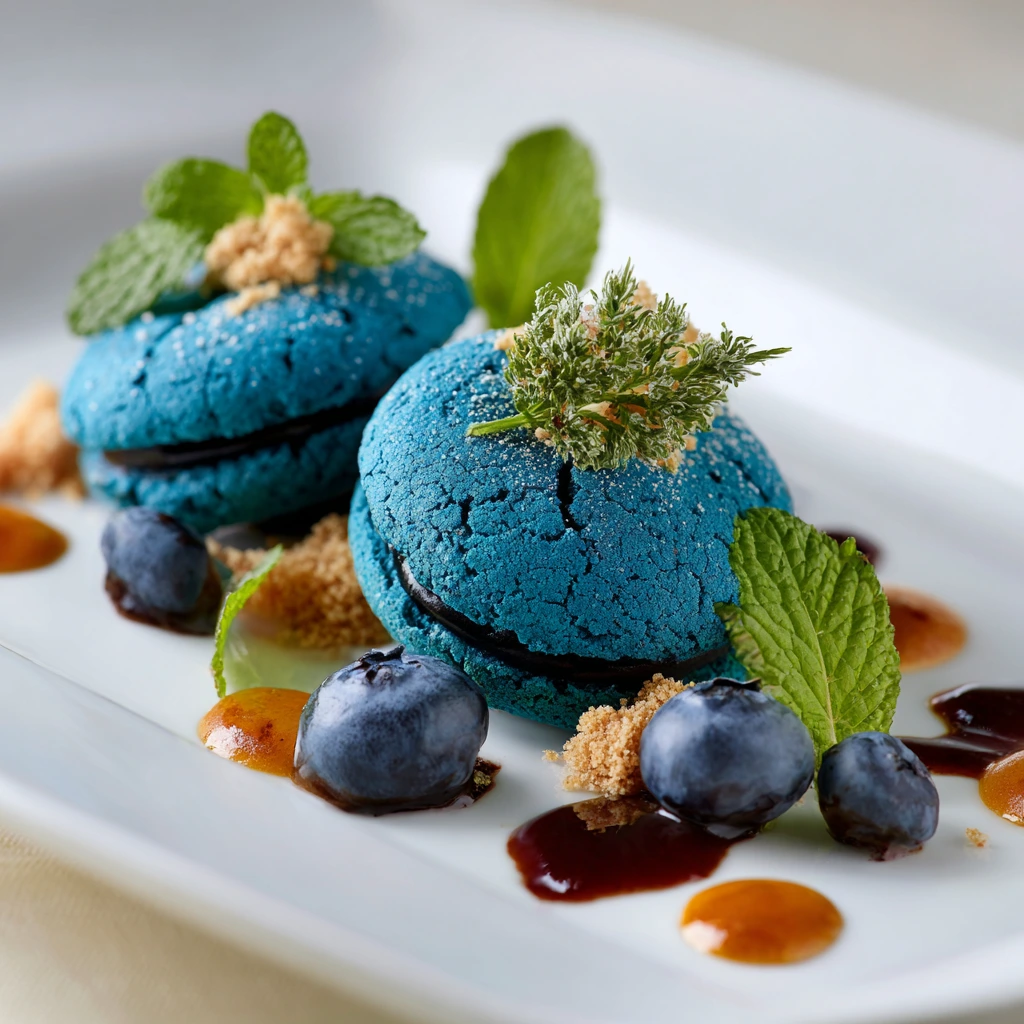 Deliciously Sweet Blue Cookies with Creamy Blueberries and Vanilla