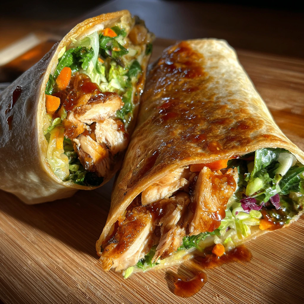 Savory Sweet Chili Chicken Wraps with Fresh Veggies and Creamy Sauce