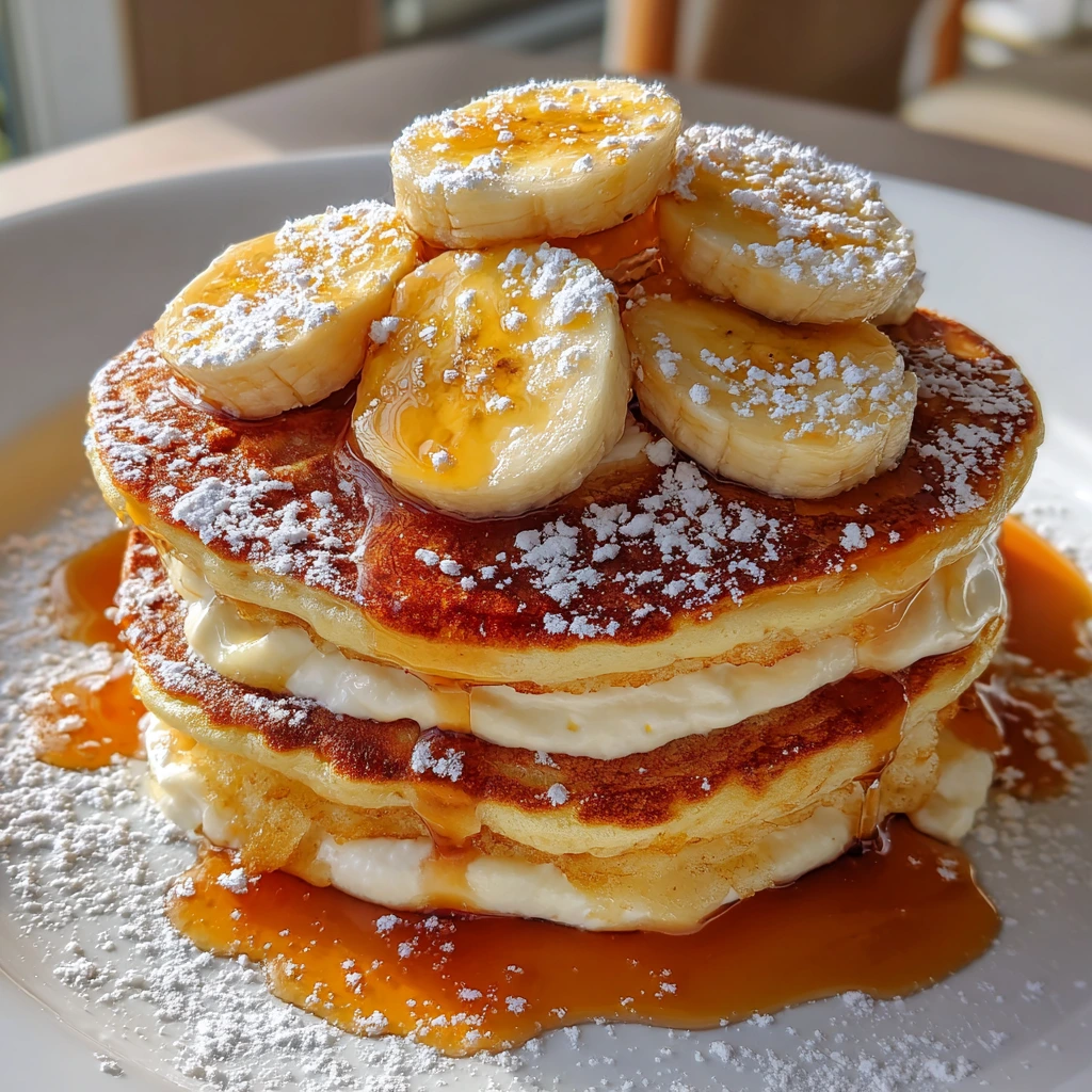 Fluffy Sweet Coconut Cream Pancakes with Tropical Toppings