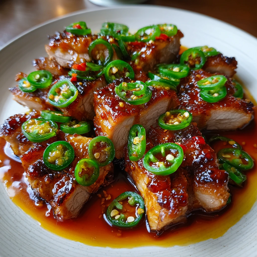 Sweet and Spicy Jalapeno Pork with a Tangy Glaze