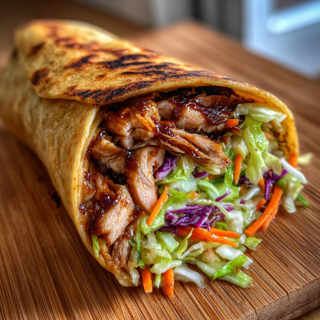 Delicious Teriyaki Chicken Wrap with Fresh Veggies and Savory Flavor