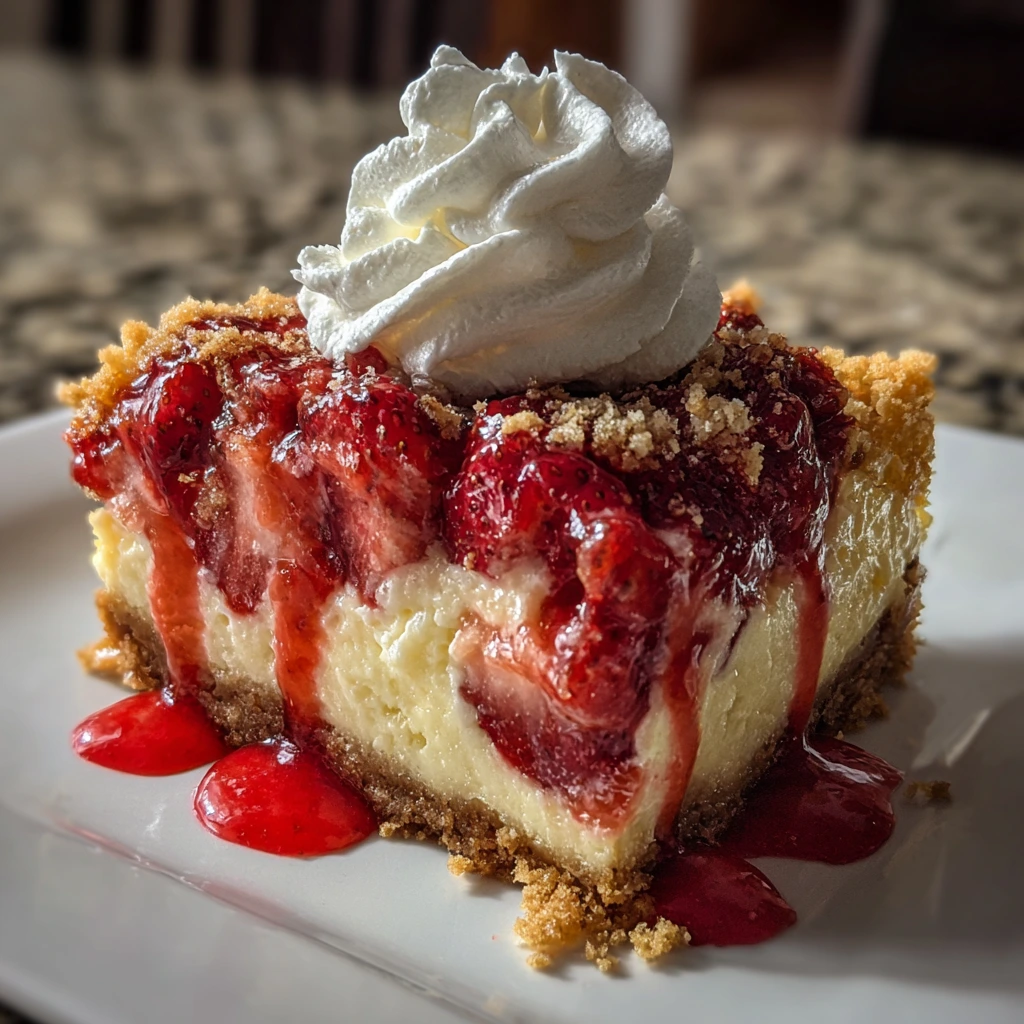 Decadent Strawberry Cheesecake Dump Cake with Creamy Layers and Fresh Fruit