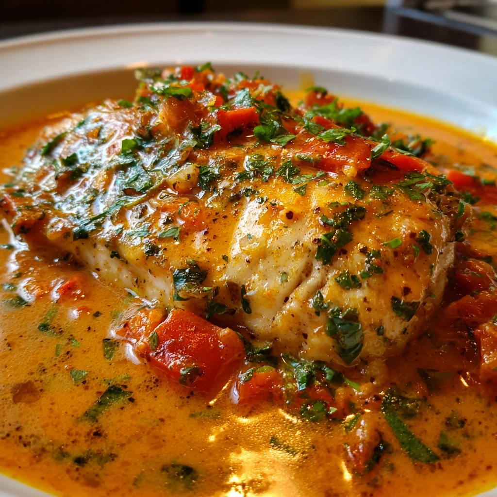 Succulent Tilapia Fillets in Flavorful Roasted Pepper Sauce