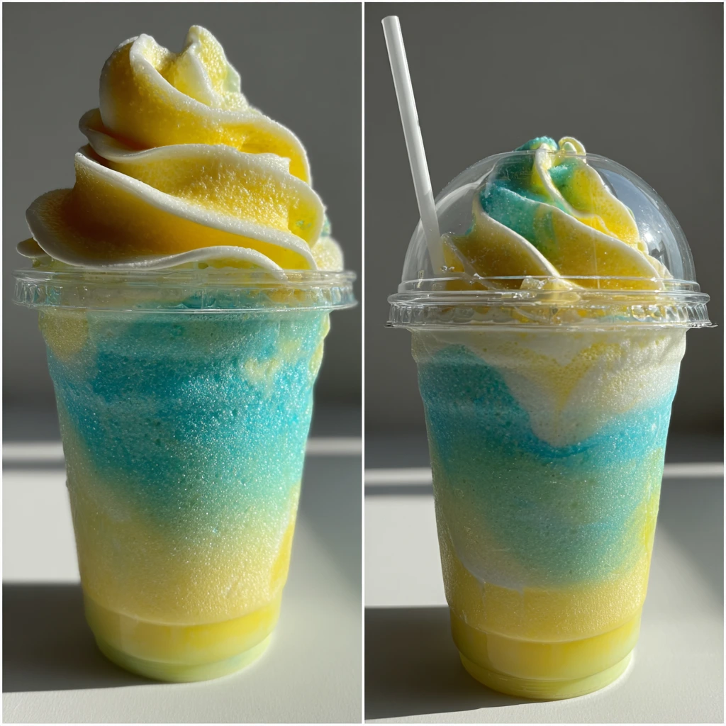 Delightful Tropical Sherbet Swirl with Mango, Pineapple, and Coconut