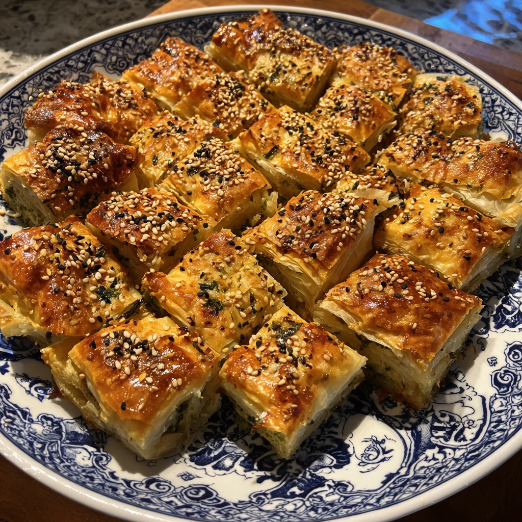 Deliciously Flaky Turkish Börek with Spinach and Feta Cheese