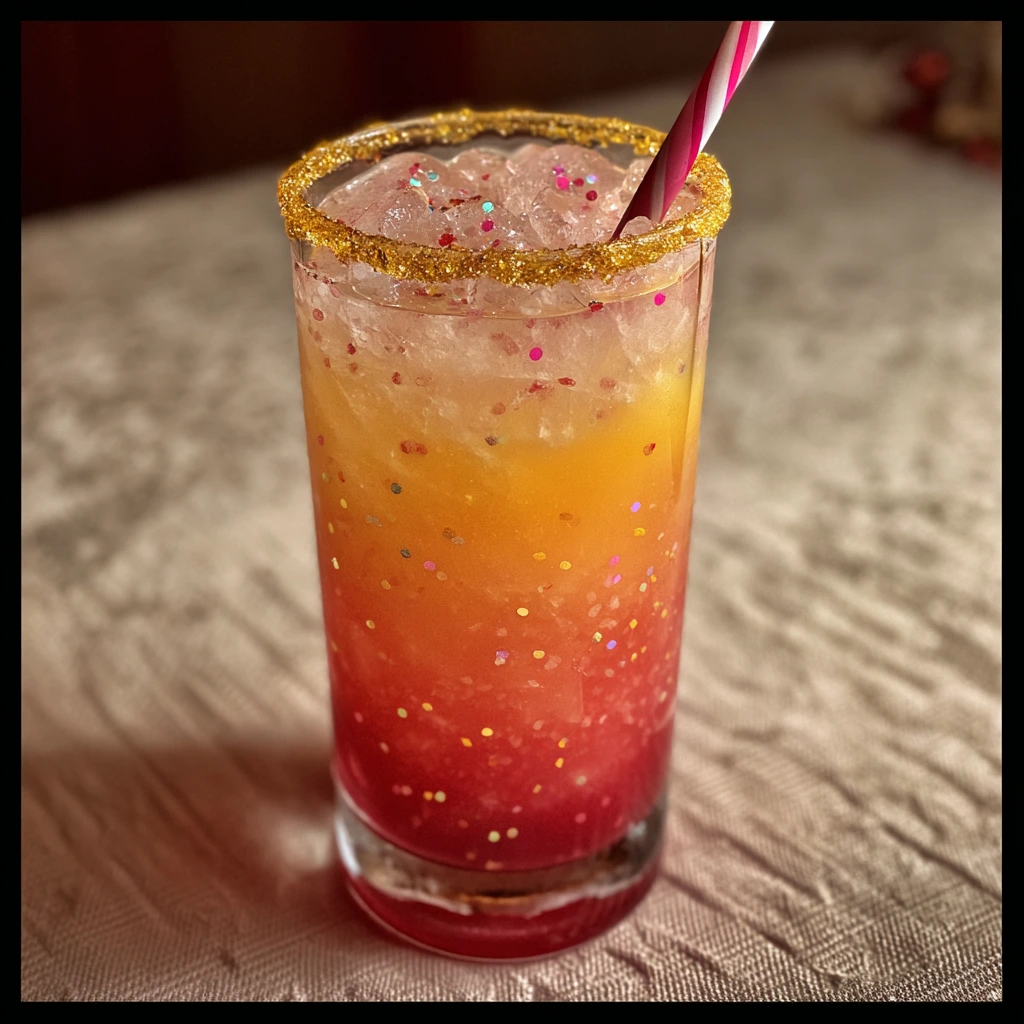 Twinkling Icicle Christmas Punch with Cranberry, Orange, and Sparkling Water