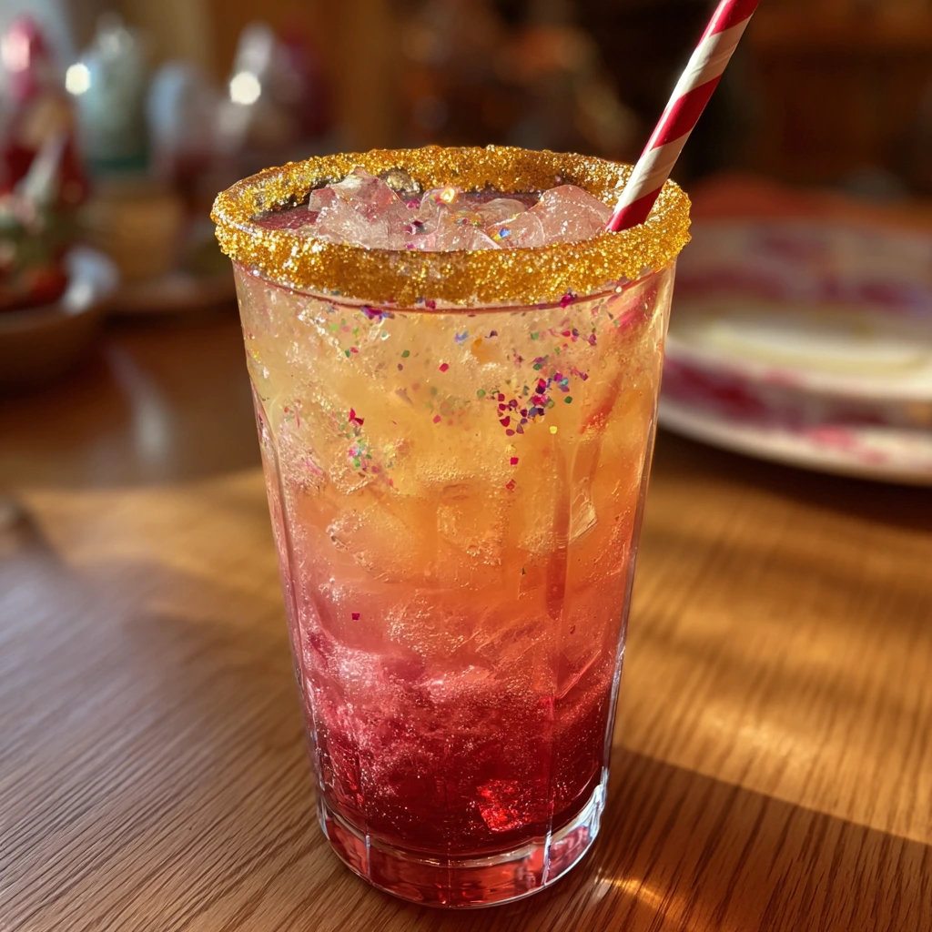 Twinkling Icicle Christmas Punch with Cranberry, Orange, and Sparkling Water