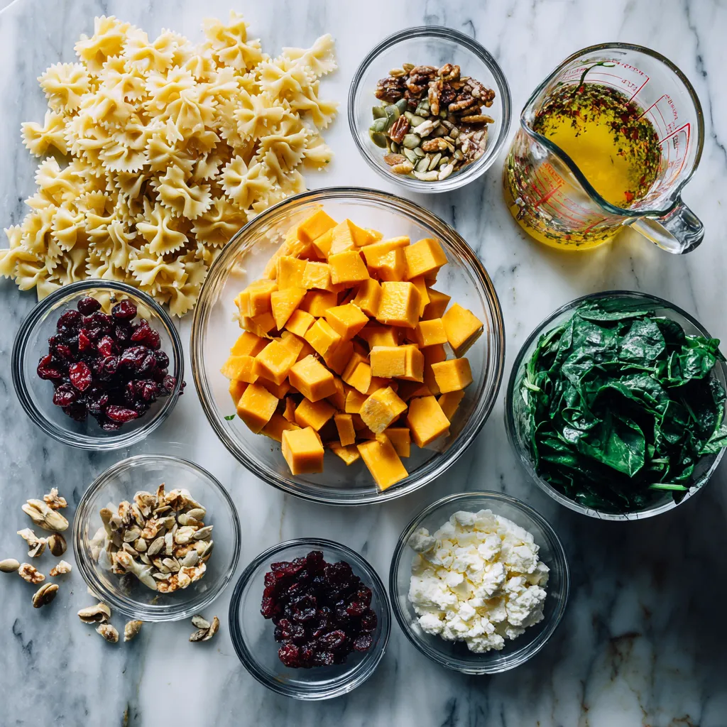 Roasted Butternut Squash and Farfalle Pasta Salad with Herbs and Parmesan - tertiary view