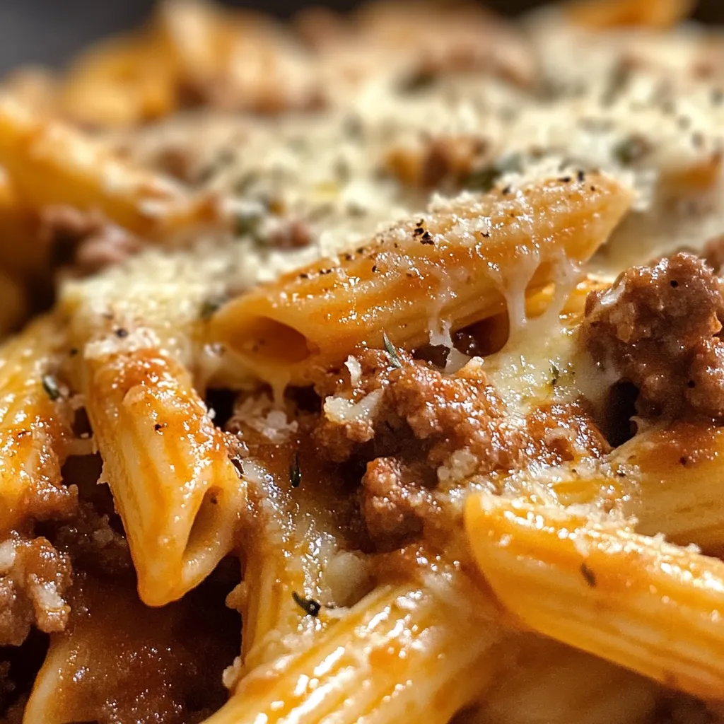 Cheesy Penne with Garlic Butter Ground Beef - Ultimate Comfort Food Recipe