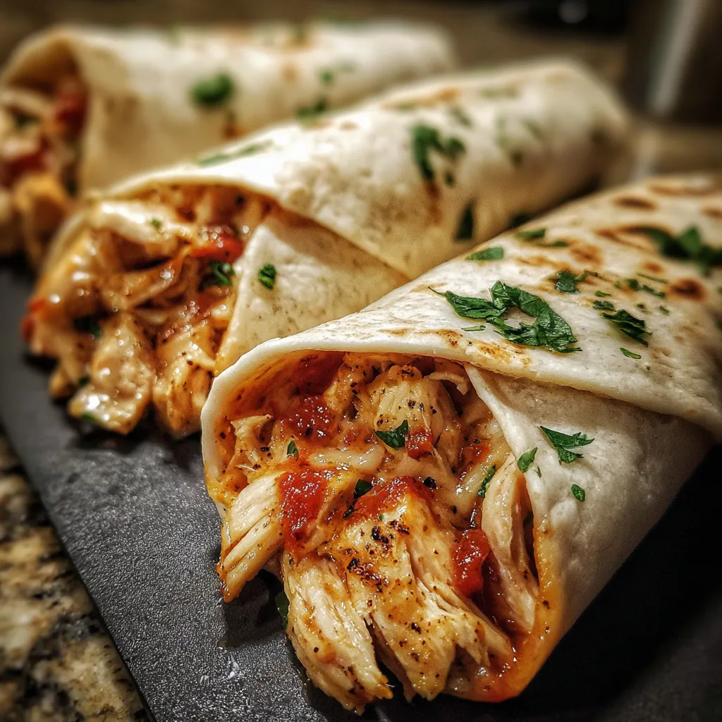 Ultimate Cheesy Garlic Chicken Wraps with Crispy Seasoned Chicken and Melted Cheese - main view