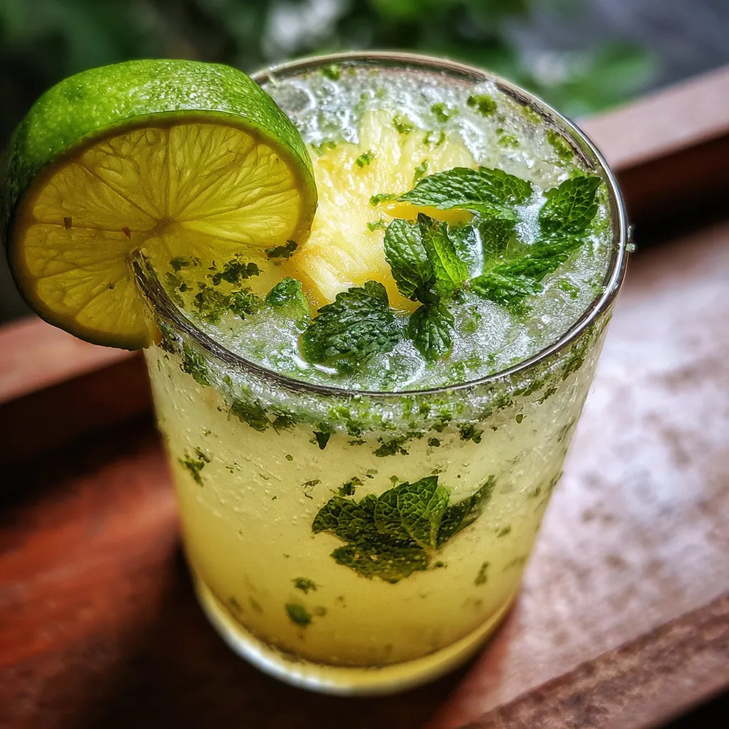 Ultimate Refreshing Pineapple Coconut Mojito Mocktail - Tropical Paradise Perfection Experience - tertiary view