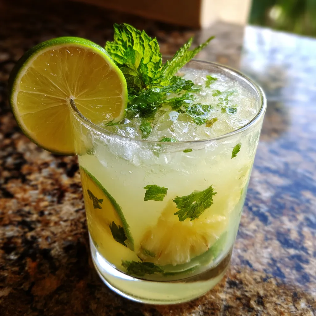 Ultimate Refreshing Pineapple Coconut Mojito Mocktail - Tropical Paradise Perfection Experience - secondary view