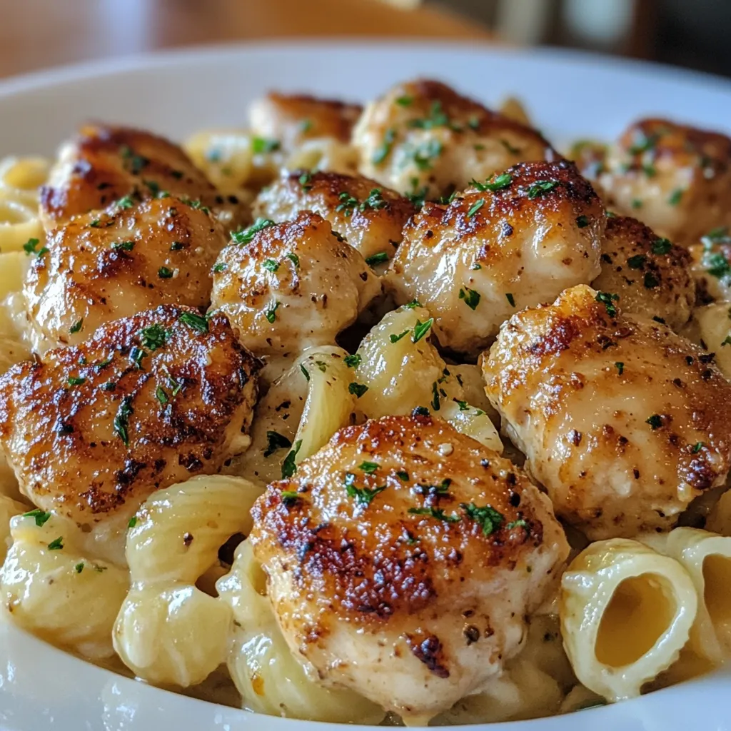 Garlic Butter Chicken Bites with Creamy Pasta - Ultimate Comfort Food Recipe - secondary view