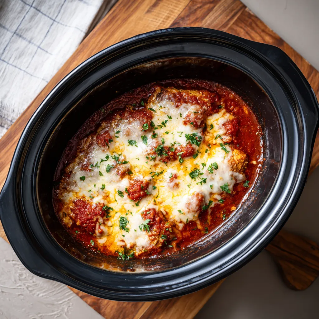 Classic Crispy Chicken Parmesan with Homemade Marinara Sauce and Melted Mozzarella Cheese - tertiary view