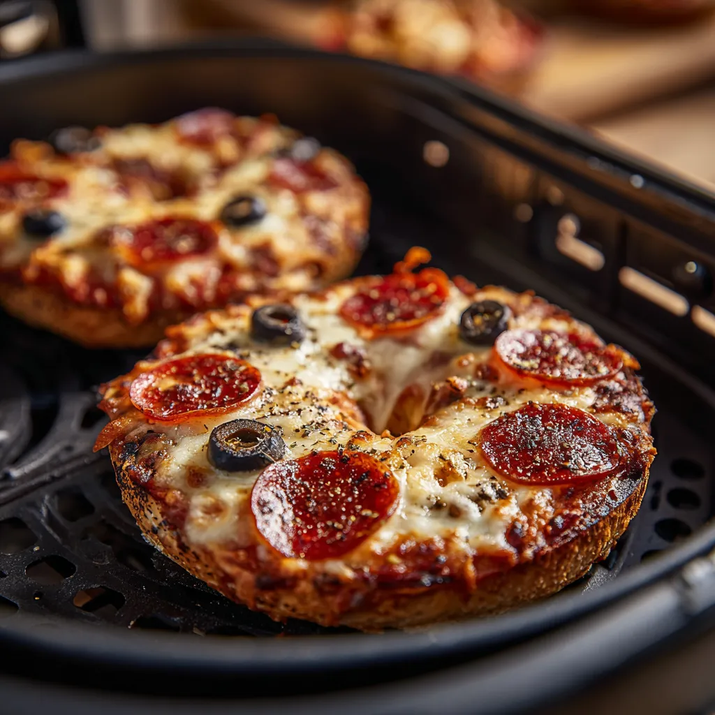 Ultimate Crispy Bagel Pizzas with Fresh Toppings and Melted Cheese