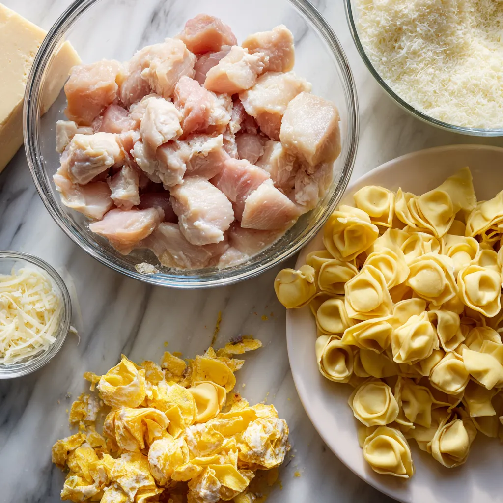 Creamy Tuscan Garlic Parmesan Chicken Tortellini with Sun-Dried Tomatoes and Fresh Spinach