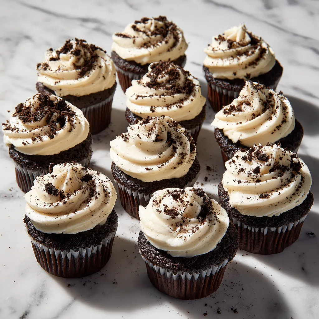 Ultimate Cookies and Cream Cupcakes with Oreo Buttercream Frosting and Cookie Crumbles - secondary view