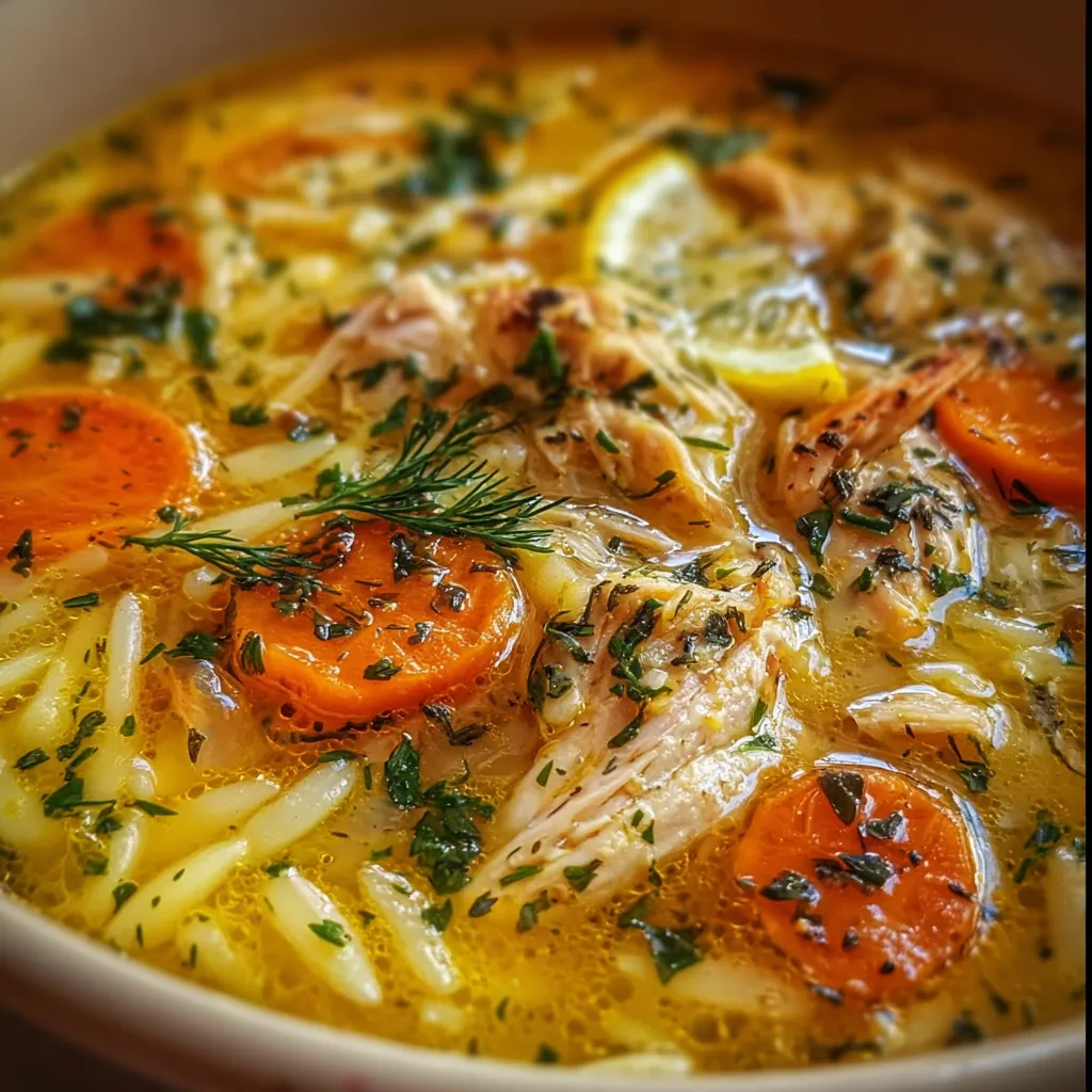 Ultimate Greek Lemon Chicken Soup - Avgolemono Style Mediterranean Comfort Experience - tertiary view