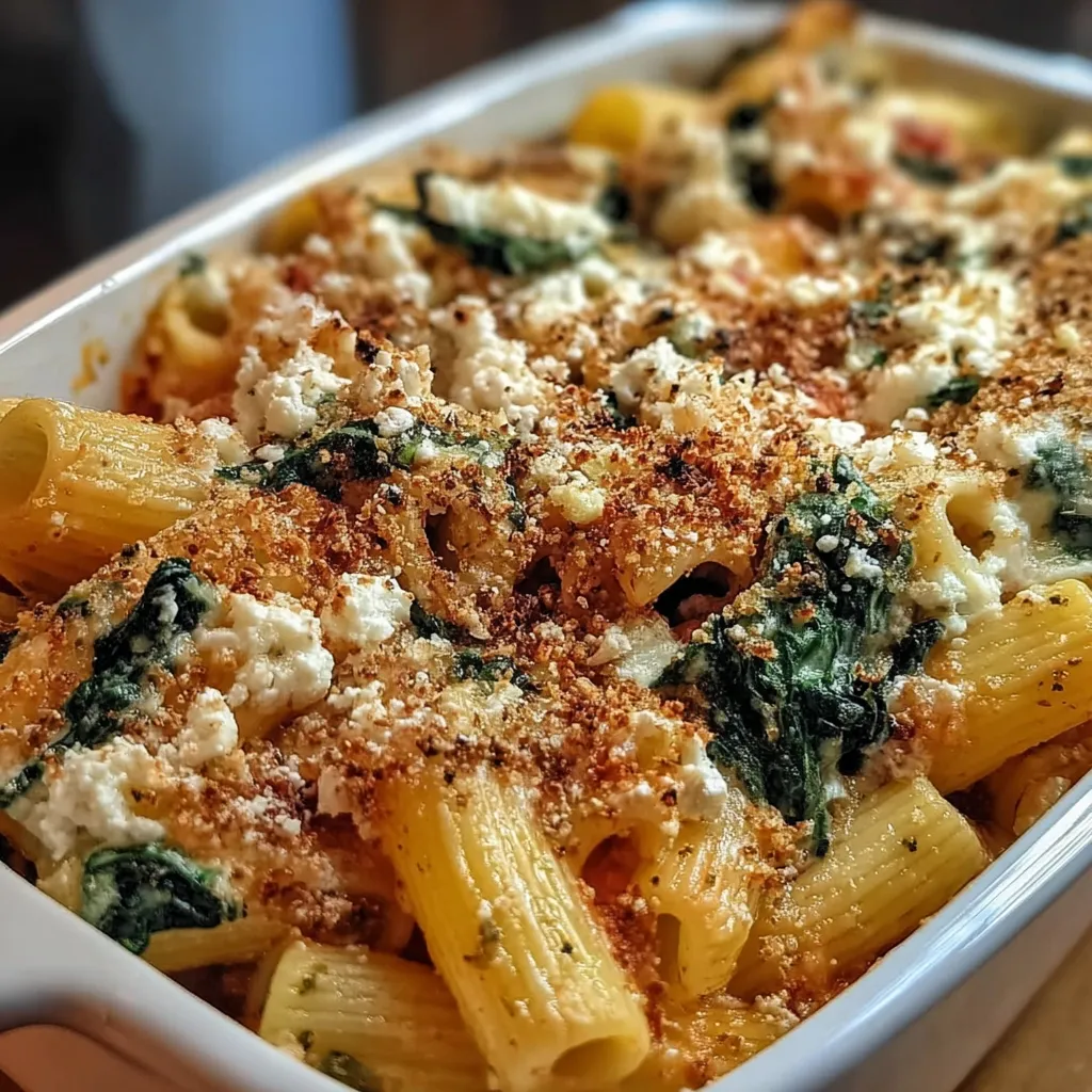 Baked Rigatoni with Spinach and Ricotta - tertiary view
