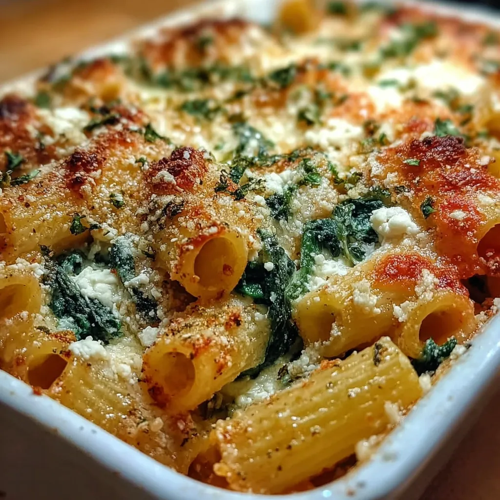 Baked Rigatoni with Spinach and Ricotta - secondary view