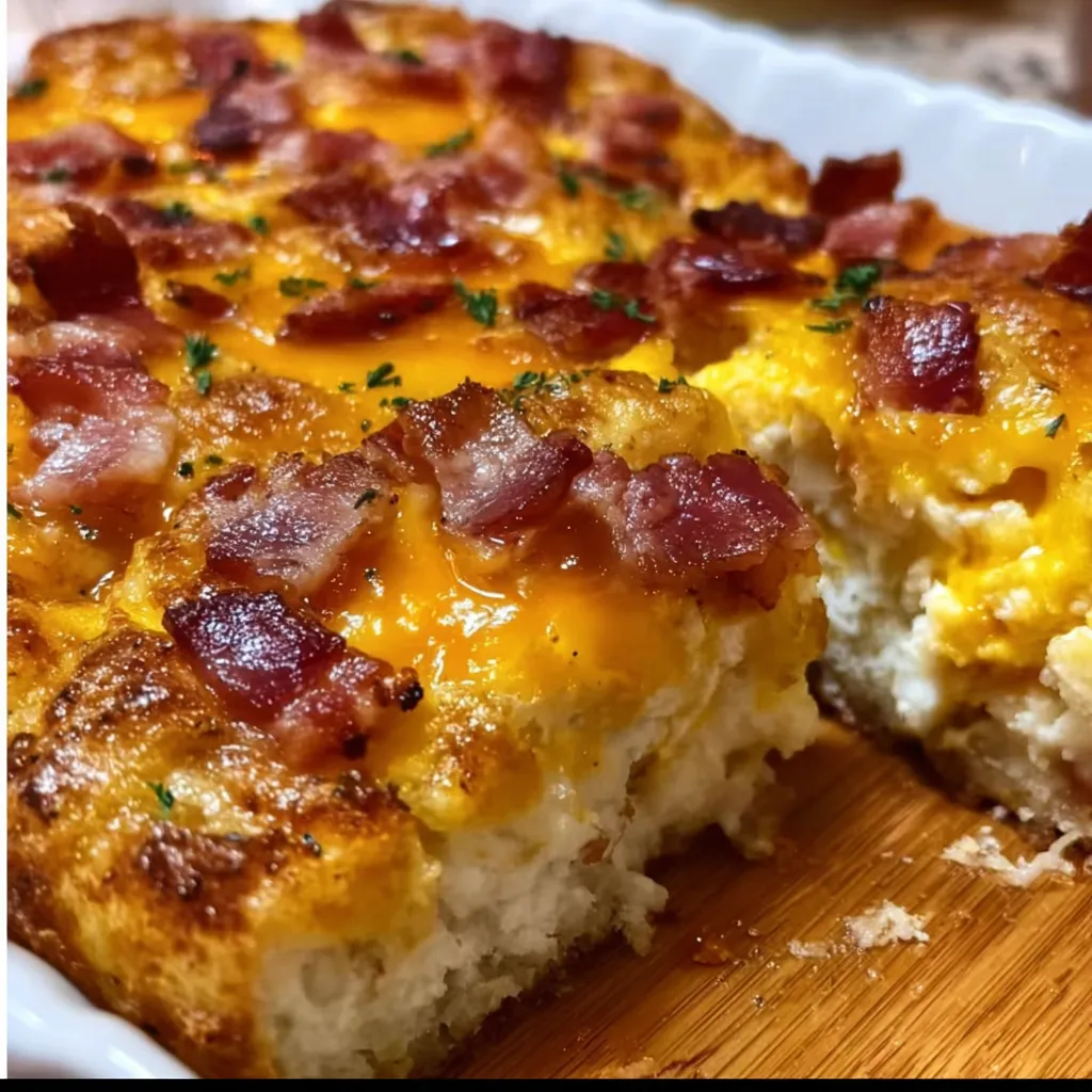 Ultimate Bacon Egg and Cheese Breakfast Bake with Golden Hash Browns and Fresh Herbs - main view
