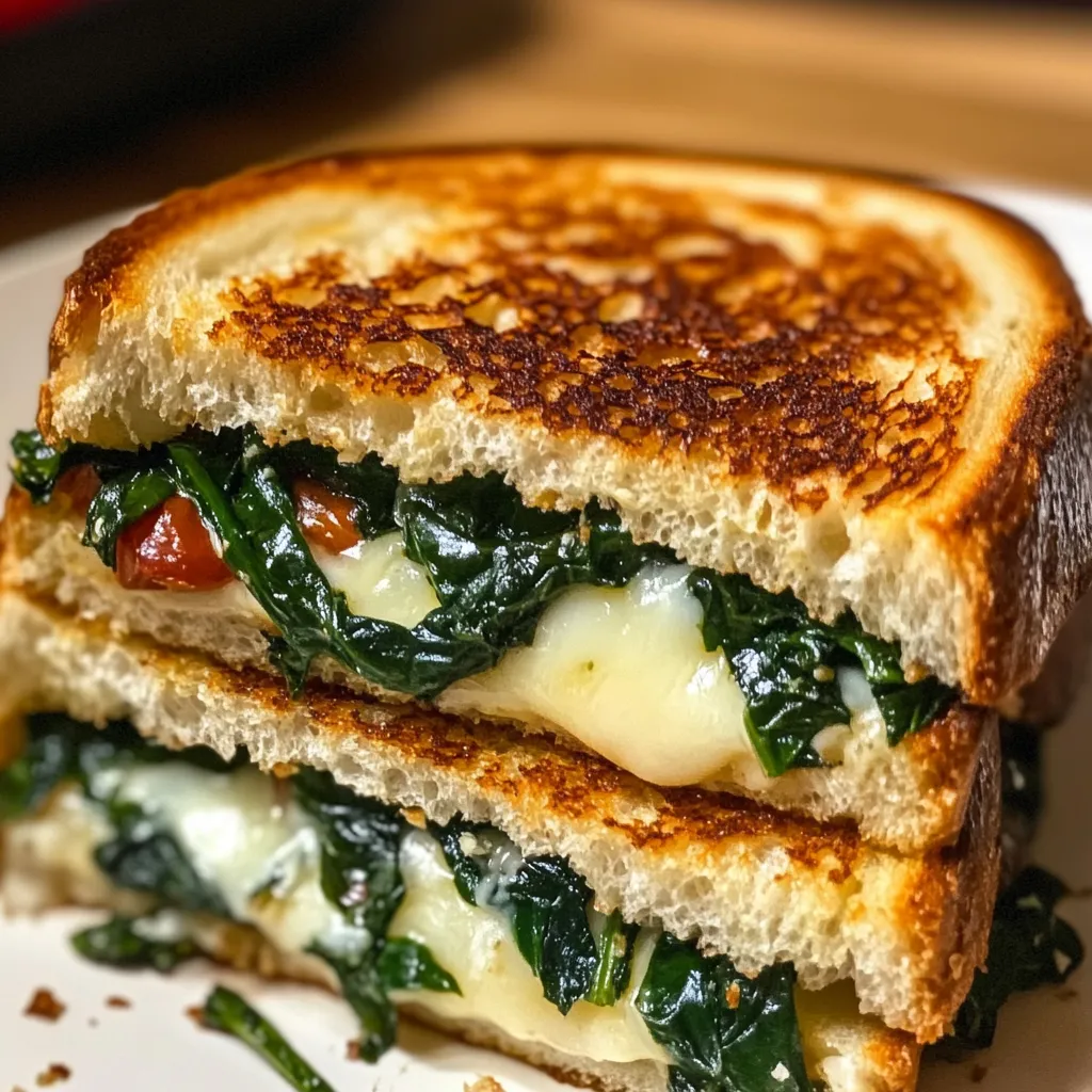 Mediterranean Spinach Grilled Cheese - Gourmet Homemade Recipe