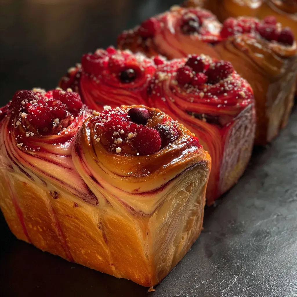 Berry Topped Swirl Bread Loaves - Gorgeous Fruity Sweet Bread with Beautiful Berry Swirls