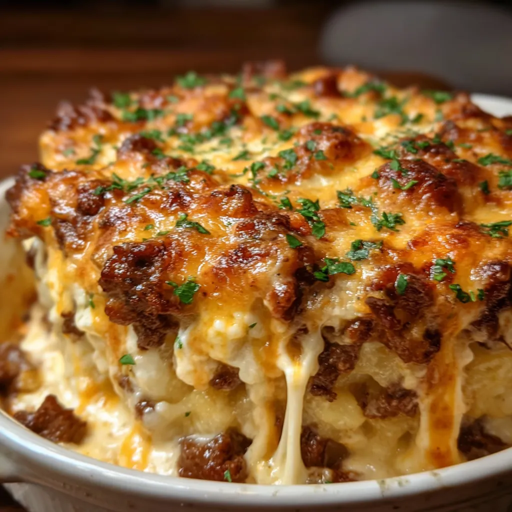 Cattle Drive Casserole with Ground Beef, Beans, and Cornbread Topping - secondary view