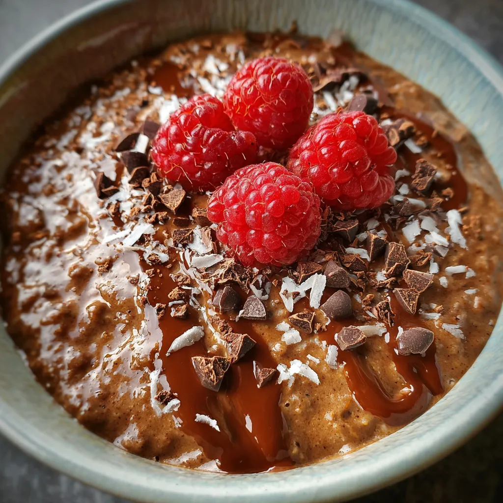 Rich Chocolate Brownie Batter Overnight Oats with Fudgy Swirl - secondary view