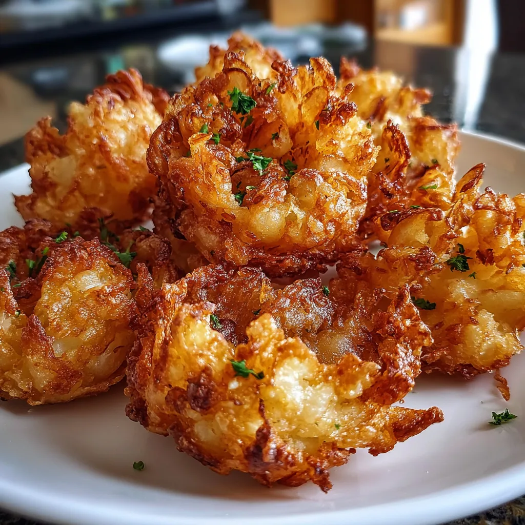 Ultimate Bite-Sized Blooming Onions with Crispy Beer Batter and Spicy Ranch Dipping Sauce - main view