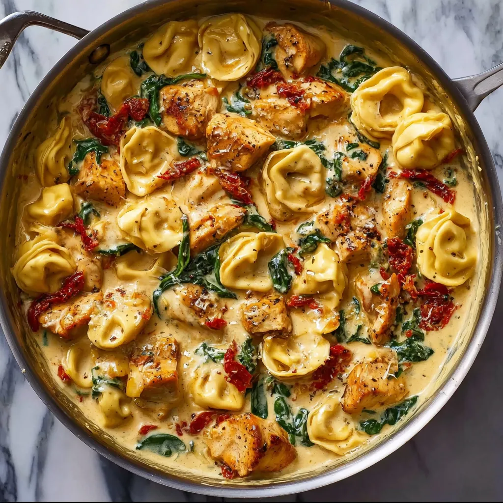 Creamy Tuscan Garlic Parmesan Chicken Tortellini with Sun-Dried Tomatoes and Fresh Spinach - tertiary view