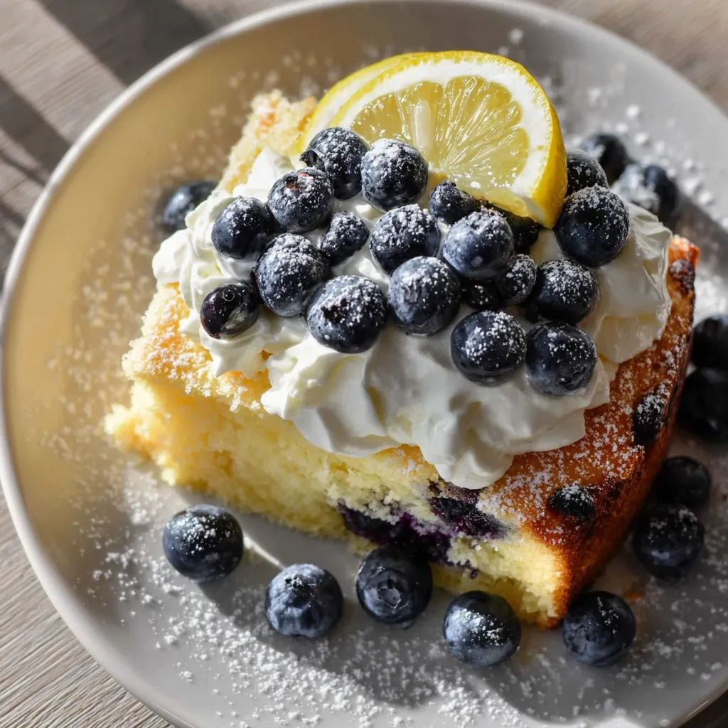 Ultimate Blueberry Lemon Creme Cake with Fresh Berry Layers and Citrus Buttercream Frosting - tertiary view