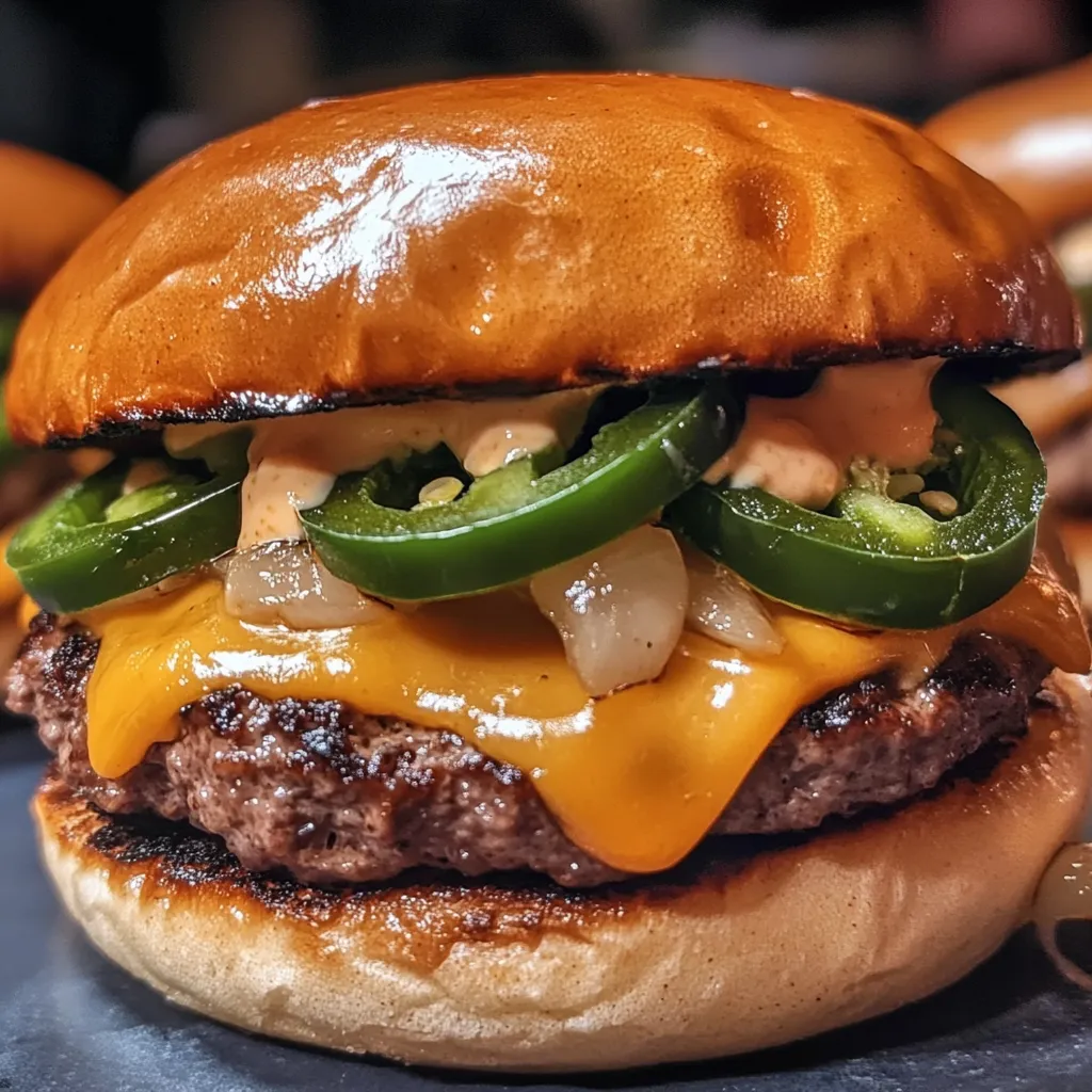 Jalapeño-Onion Smash Burgers - Ultimate Spicy Comfort Food Recipe - tertiary view